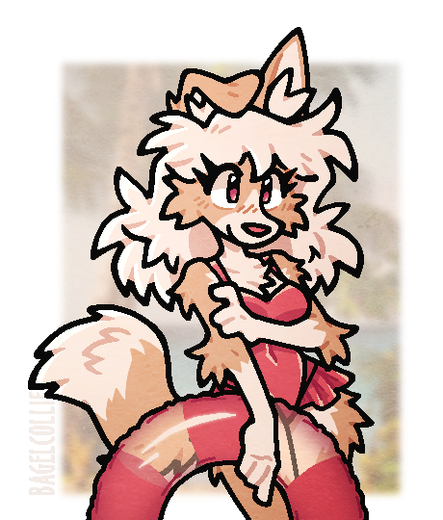 a light brown collie is a swimsuit